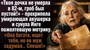Умирая, акушерка призналась Инге: «Дочь жива! Она богата, но ее муж задумал страшное. Спеши!
