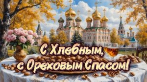 С Хлебным, с Ореховым Спасом вас! 29 августа - третий, Хлебный, Ореховый Спас. Красивое поздравление