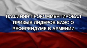 Пашинян прокомментировал призыв лидеров ЕАЭС о референдуме в Армении