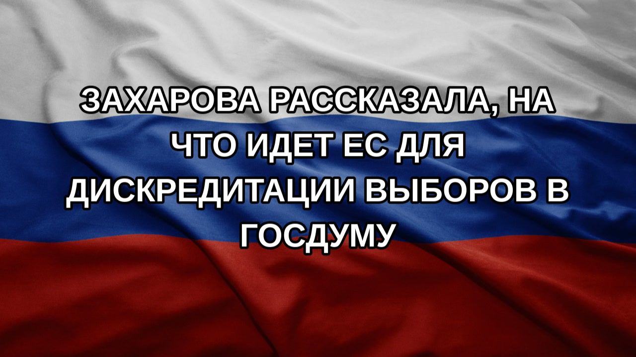 Захарова рассказала, на что идет ЕС для дискредитации выборов в Госдуму