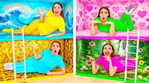Секретные Домики под Кроватью Четыре Цвета Челлендж # Весёлые Идеи Для Декора от Fun Challenge