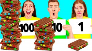 100 Слоев Еды Челлендж # Эпичные Кулинарные Лайфхаки от Fun Challenge