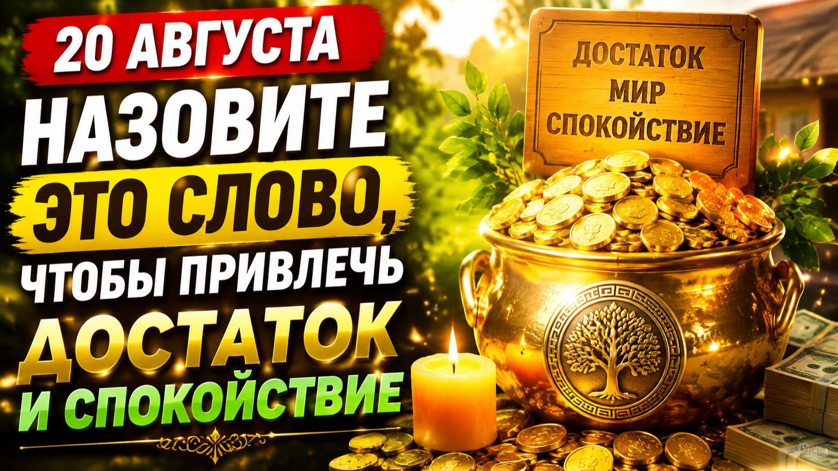 20 августа назовите это слово, чтобы привлечь достаток и спокойствие.
