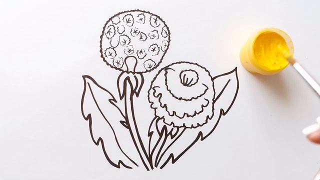 ОДУВАНЧИК  ЦВЕТОК / мультик раскраска для детей / НарисуйКа