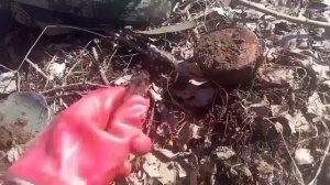 Коп железа, старины на месте старой деревни с металлоискателем #2