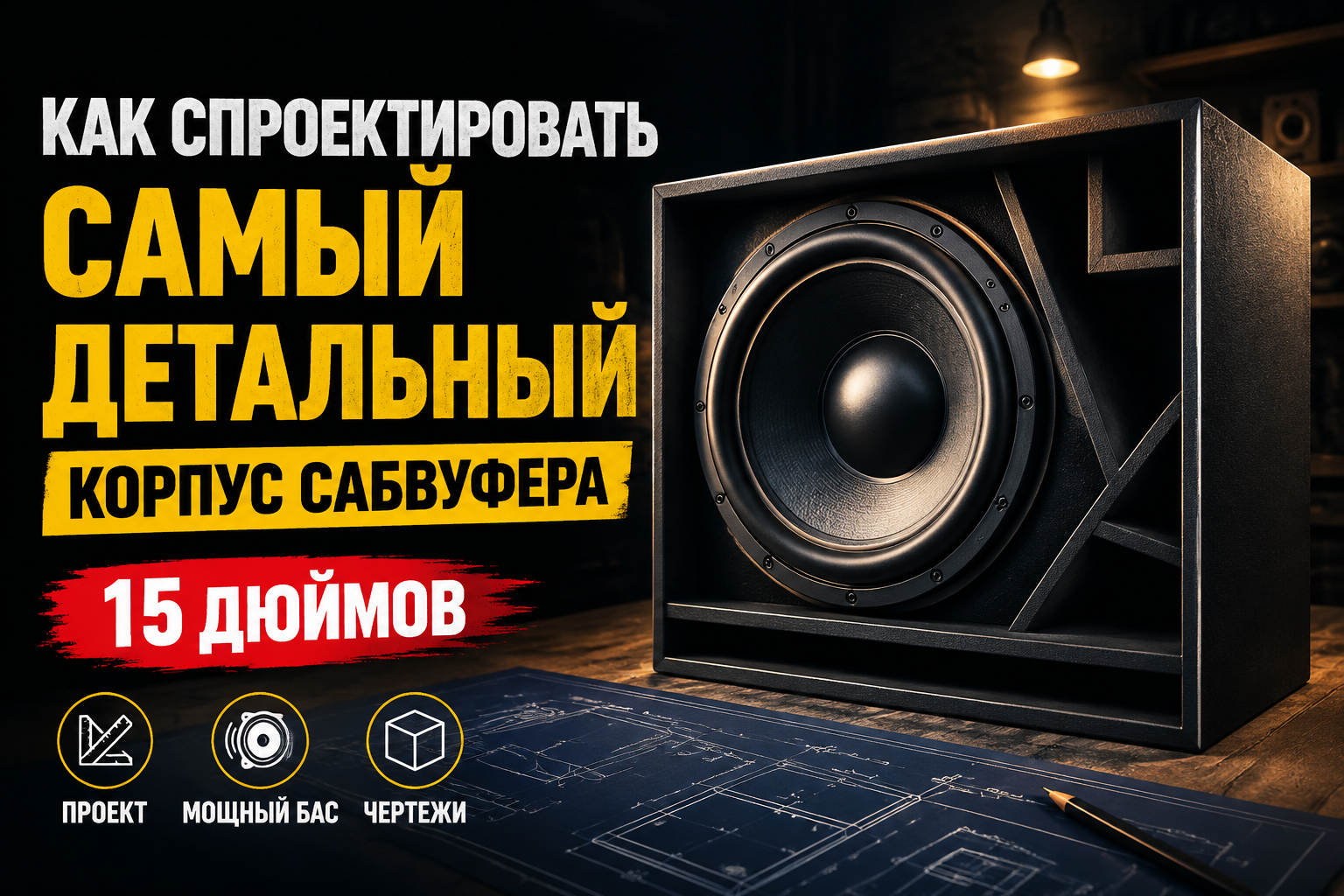 Подробные инструкции по проектированию корпуса для 15-дюймового сабвуфера
