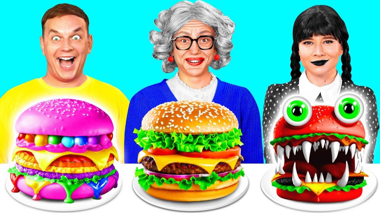 Кулинарный Челлендж# Уэнсдей МакДональдс против Бабушки от Fun Challenge