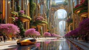 Future Metropolis 2050  AI Небоскребы, летающий транспорт и неоновый мир грез