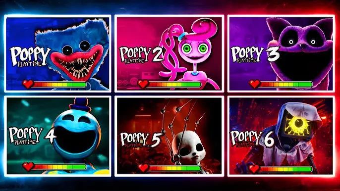 Poppy Playtime Chapter 1, 2, 3, 4, 5, 6 - ALL BOSSES & ENDINGS With Healthbars 4K | 2026