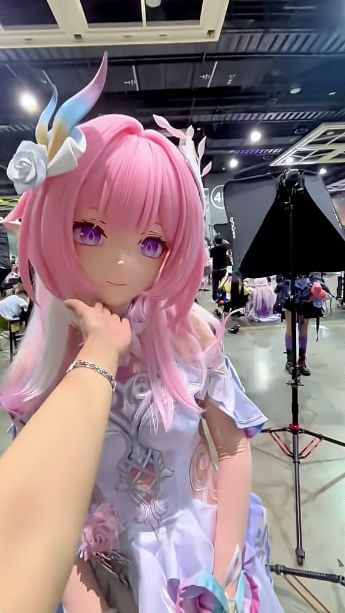 POV Kigurumi Doll Petting. #cosplay #cyrene #hsr #kigurumi #kigurumimask #kigurumidoll