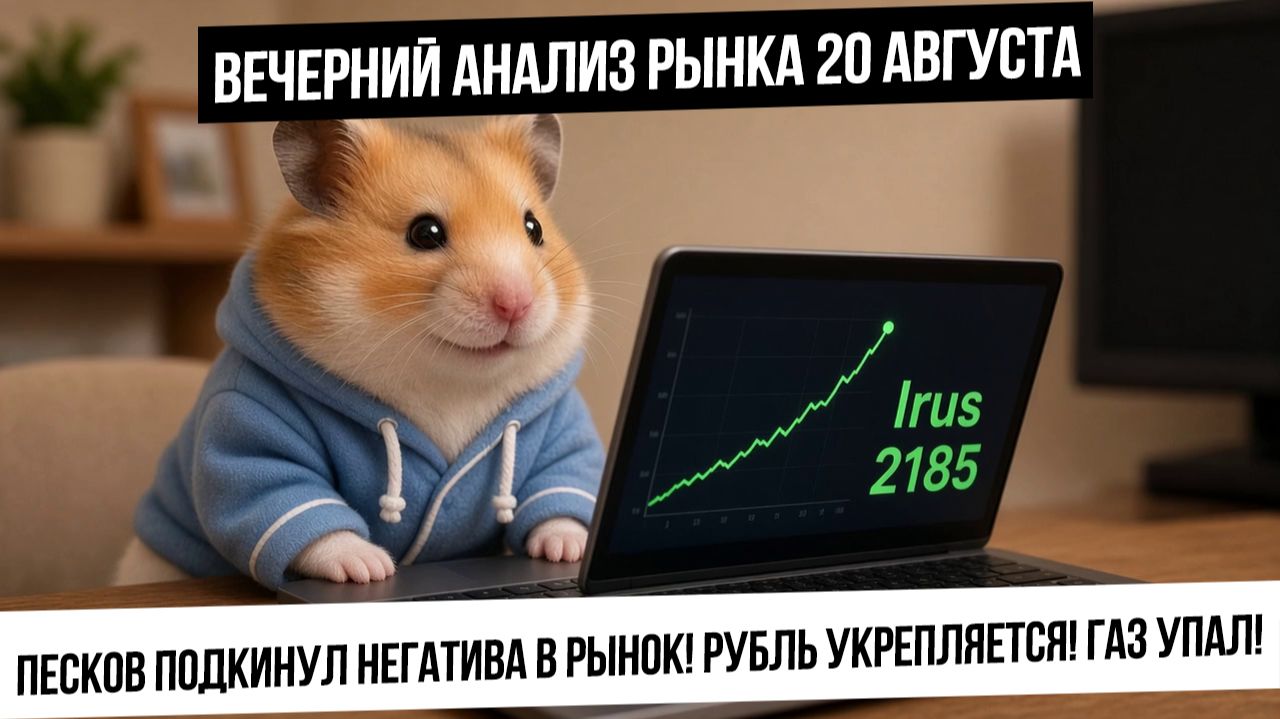 Вечерний анализ рынка 20 августа. Песков остудил рынок! Крепкий рубль! Нефть выросла, а газ упал!