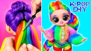 K-Pop Охотницы на Демонов в Радужном самолёте! 10 поделок для кукол L.O.L