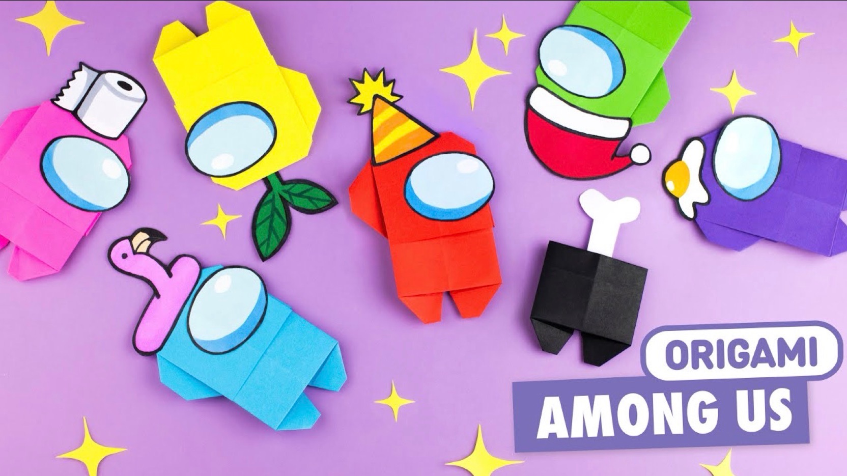 Оригами AMONG US из бумаги БЕЗ КЛЕЯ | DIY идея для подарка