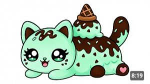 Как нарисовать кота-мороженое 🍦