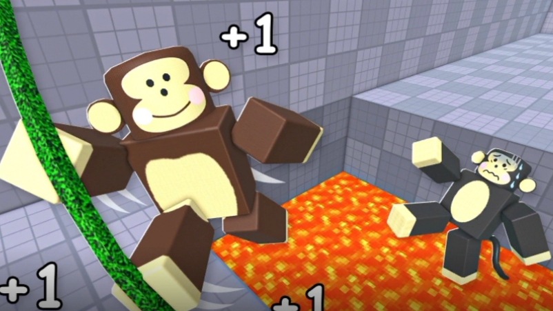 Я с Лёшей играю в симулятор обезьян в Roblox
