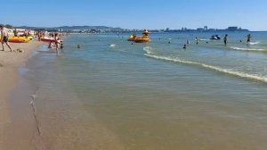 Пляж Славянка Анапа Море теплое но много водорослей 20 августа 26г.