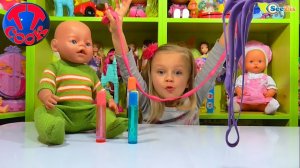 ✔ Кукла Беби Борн и Ярослава проводят опыты – смешивают цвета   Doll Baby Born with Yarosl
