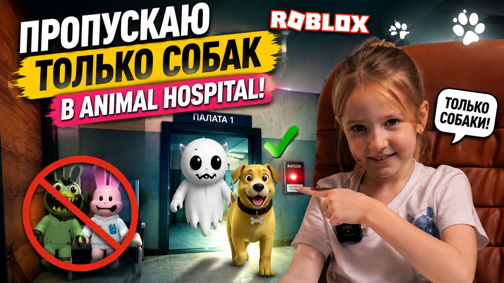 Пропускаем только собак в Animal Hospital ROBLOX