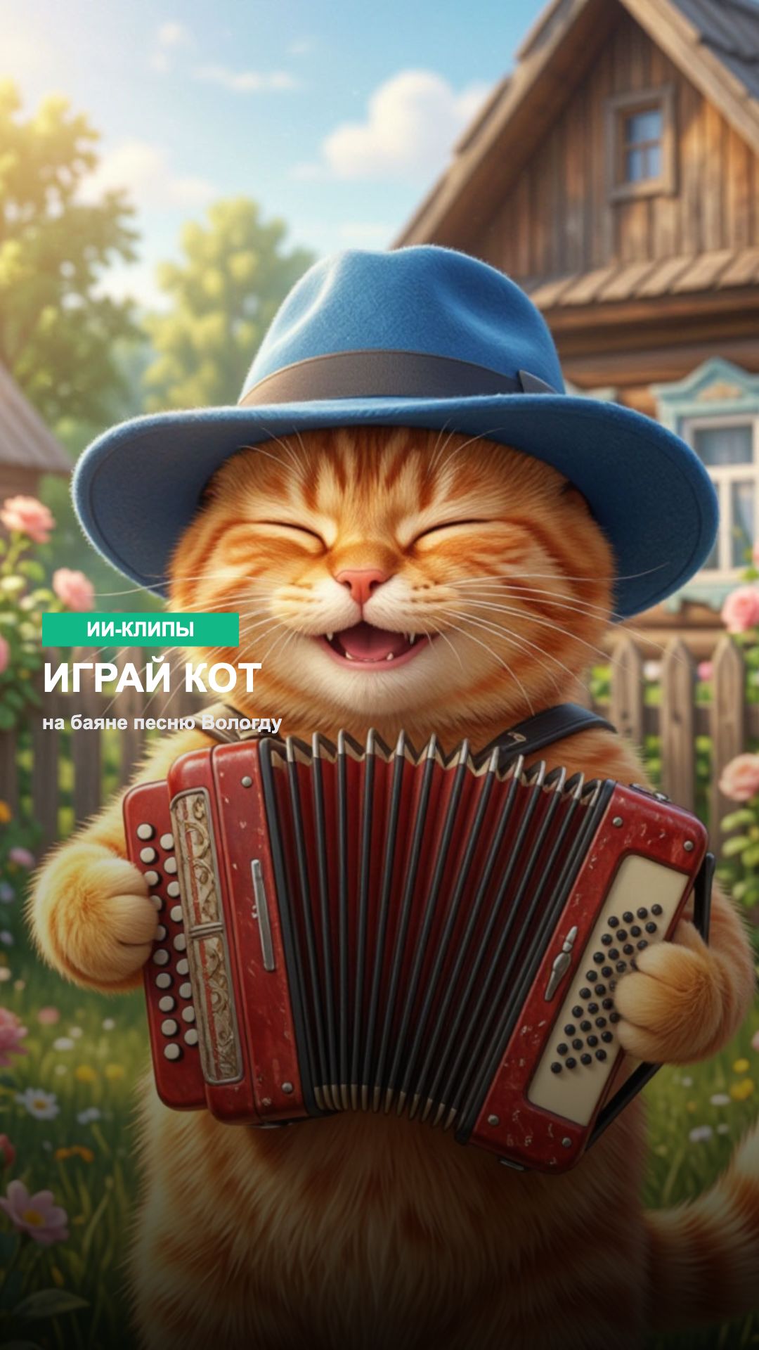 Играй кот на баяне песню Вологду
