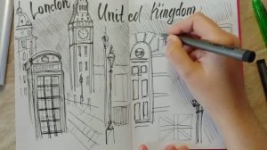 Челлендж скетч №4 - Лондон #art4ivan #smirnovschool #kimjunggichallenge скетч линерами