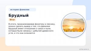 Фамилия Брудный: происхождение, значение и склонение