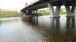 Углубление дна в Москве-реке, Нижние Мнёвники утро 19 августа 2026. Москва, Россия.
