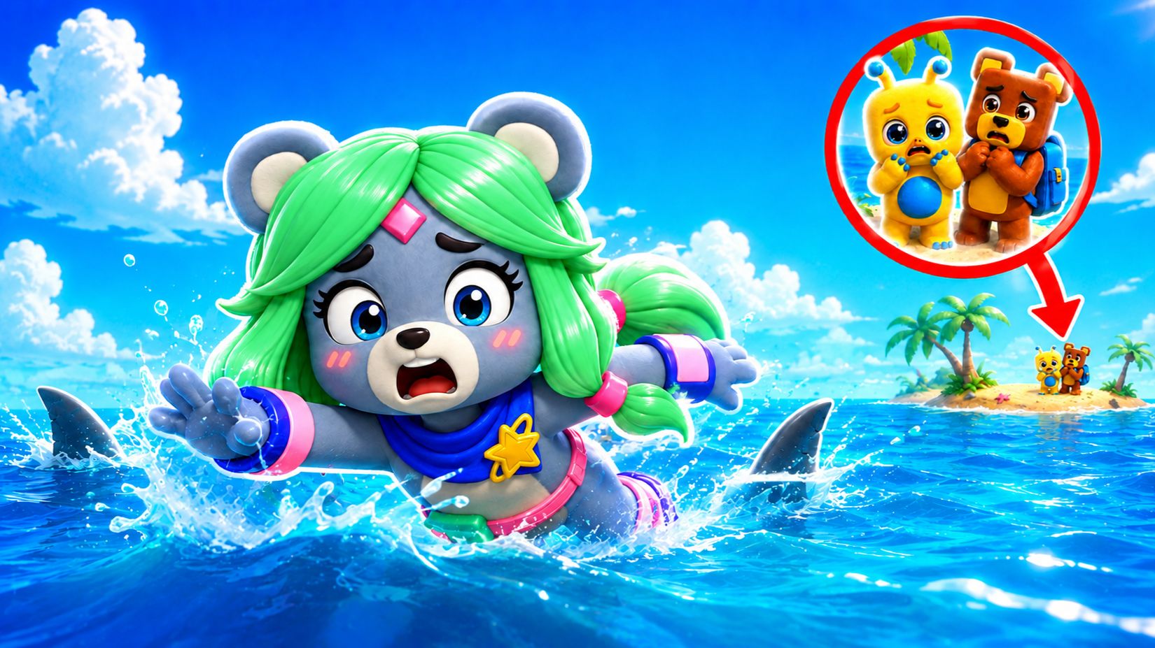 😱СУПЕР МИШКА, НО ШИКА И БААРЕН ЗАСТРЯЛИ НА НЕОБИТАЕМОМ ОСТРОВЕ! ИГРА SUPER BEAR ADVENTURE