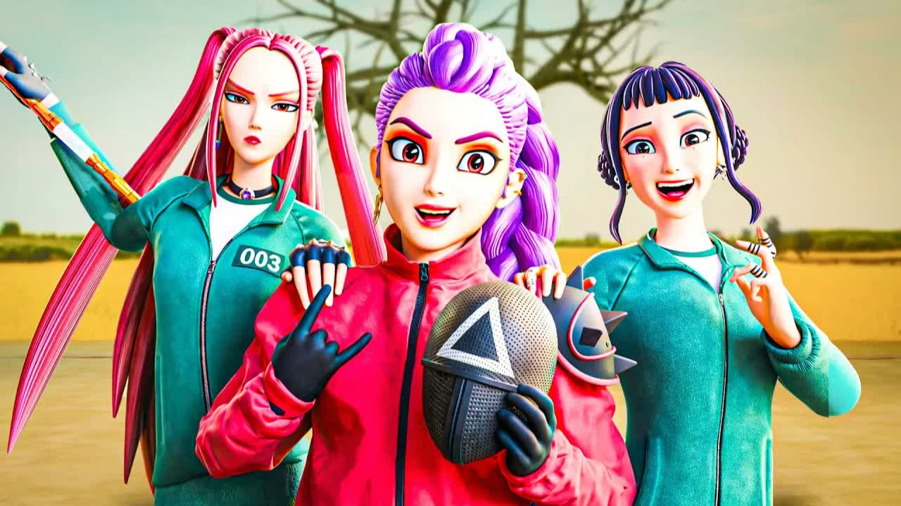 ХАНТРИКС НА ИГРЕ В КАЛЬМАРА  KPop Demon Hunters Animation
