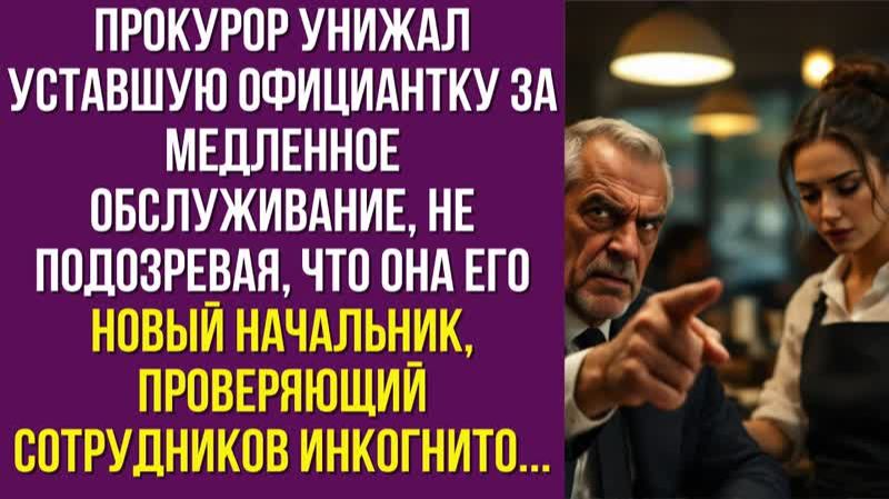 Прокурор унижал уставшую официантку за медленное обслуживание, не подозревая, что она его новый