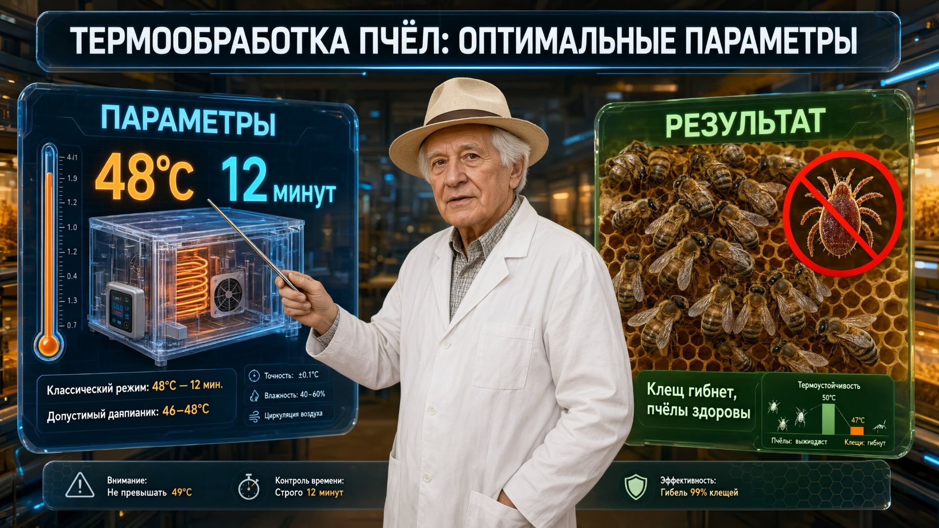 🌡️ Термокамера: температура, время и эффективность обработки. Отвечает профессор Кашковский 🐝⚙️