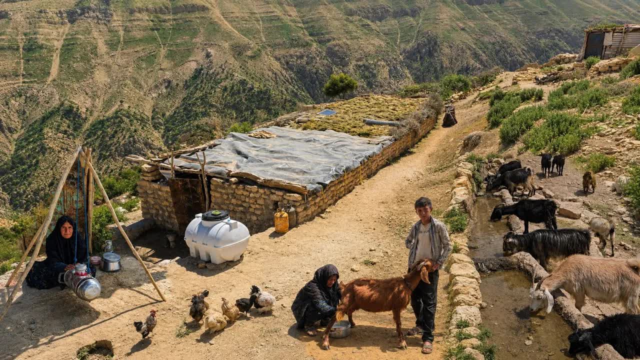 Аутентичная кочевая жизнь в Иране | Быт в горах и дойка коз 🏔️🐐