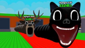 ROBLOX: Голодный кот и червяк (мультяшный стиль) — крадем «бредовый контент» (brainrot) в Garry's Mo