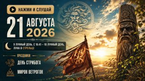 21 августа 2026 - гороскоп. День Стрибога и Мирона Ветрогона