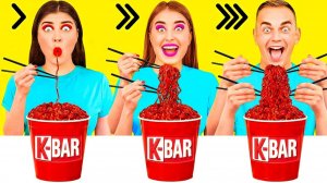 Быстрая Средняя или Медленная Скорость Еды Челлендж # Вкусные Кухонные Лайфхаки c Fun Challenge