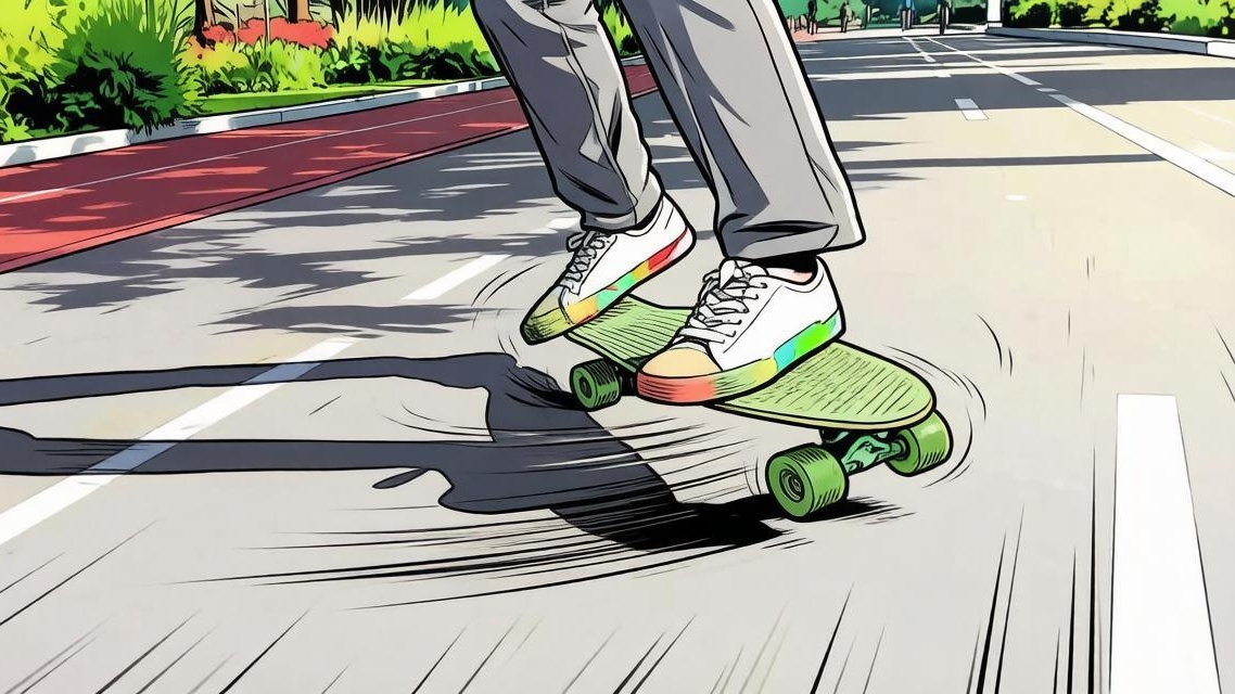 Skateboarding по набережной 