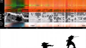 Bad Apple but 3s slit-scan + spectrogram, pitch, notes & hallucinated subs