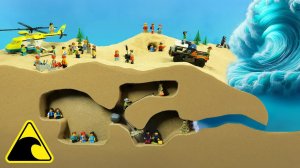 В ловушке в затопленной пещере LEGO — цунами и прорыв дамбы