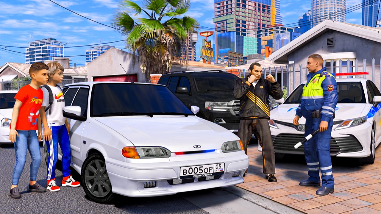 ОПЕРСКАЯ ЕЗДА В GTA 5 - ШКОЛЬНИКИ НА ПРИОРЕ И ЧЕТЫРКЕ ДЕРЗЯТ ДПС ЗА ТОНИРОВКУ! 🌊ВОТЕР