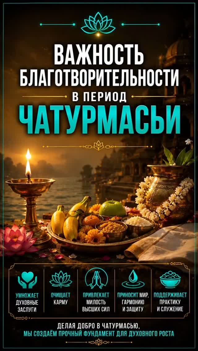 Важность благотворительности в период Чатурмасьи