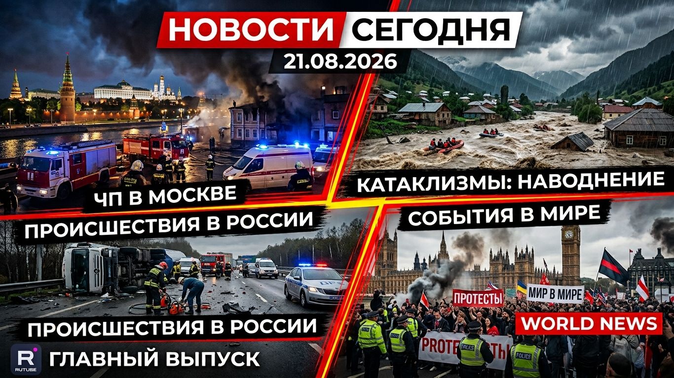 Новости Сегодня 21.08.2026 — ЧП, Ураган, Москва, Россия