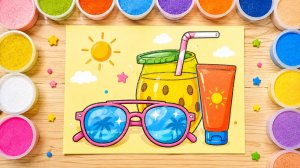 Мультики для малышей. Красочное рисование песком☀️🕶️ Милые летние вещи. Мультики для детей.