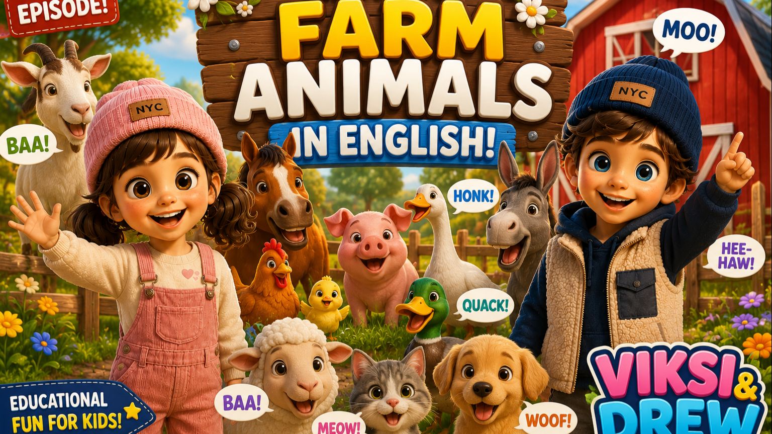 🐮 Учим животных на английском! 🐴🐷 | Викси и Дрю на ферме
