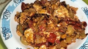 Мукбанг яичница с помидорами Черри и болгарским перцем