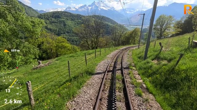 🚋 4К SmartTV ➤ 🌄 Из Лейзена в Эгль, Transports Publics Du Chablais, Швейцария, май 2025 года! 🌄