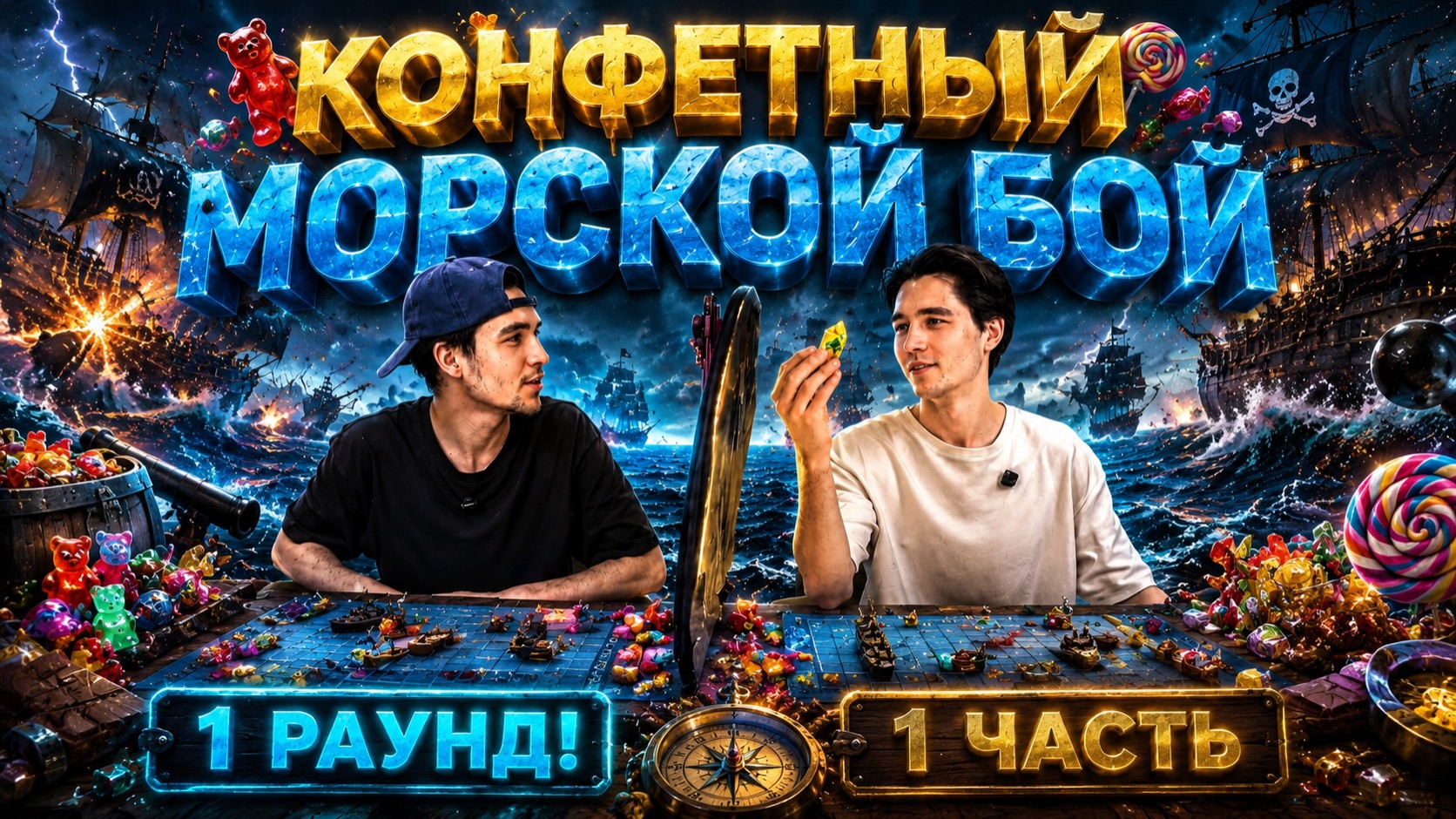 КОНФЕТНЫЙ МОРСКОЙ БОЙ! 1 РАУНД! 1 ЧАСТЬ!