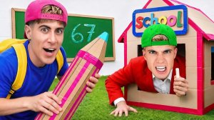 24 ЧАСА В ШКОЛЕ ИЗ КАРТОНА !!
