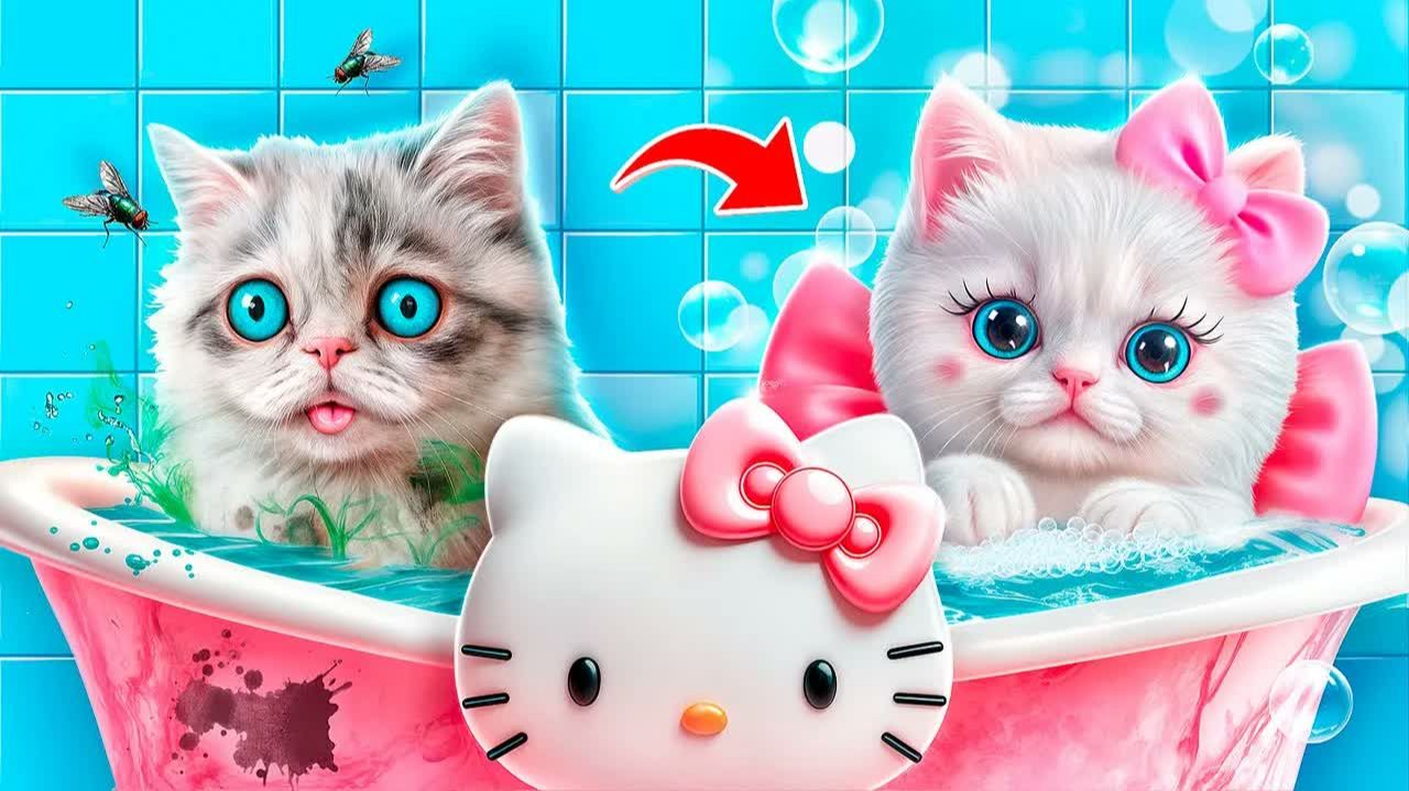 Hello Kitty построила секретный домик для кота!