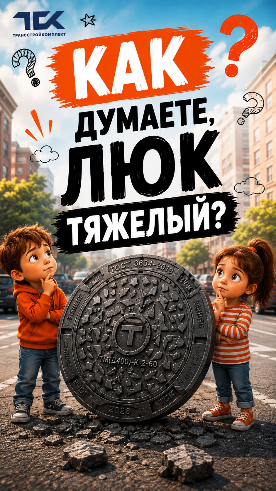 Как думаете люк тяжёлый?  Дети знают ответ!