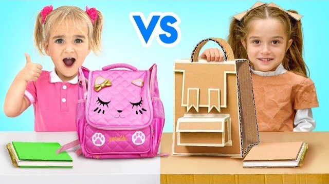 24 ЧАСА В КАРТОННОЙ ШКОЛЕ! Еда из бумаги?! 😱