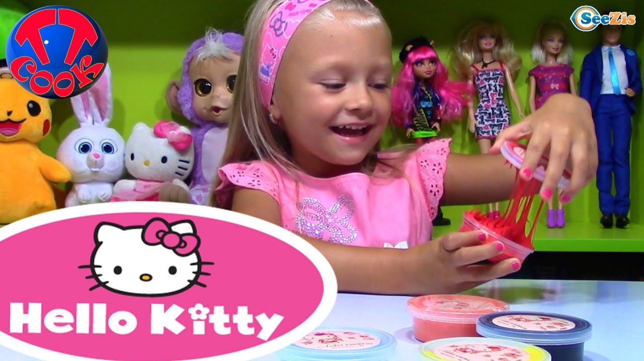Сюрпризы ХЕЛЛО КИТТИ для Ярославы - Жвачка для рук - Играем. Hello Kitty Toys For Kids Unb